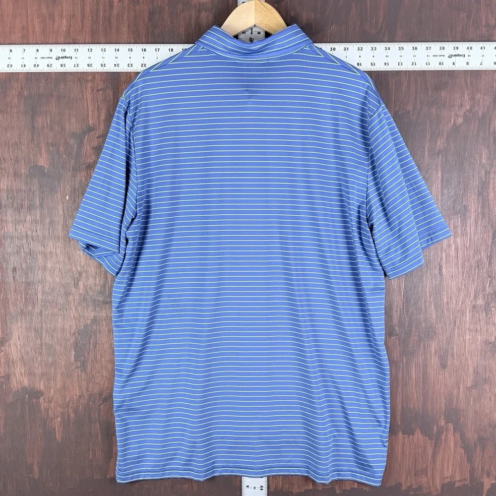 RLX Ralph Lauren Polo Shirt‎ Striped Performance Golf Stretch Blue White Men XL